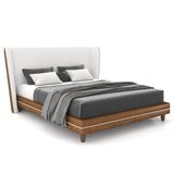 Cama King 195cm Com Cabeceira Many P02 Bouclê Off/caramelo - Mpozenato
