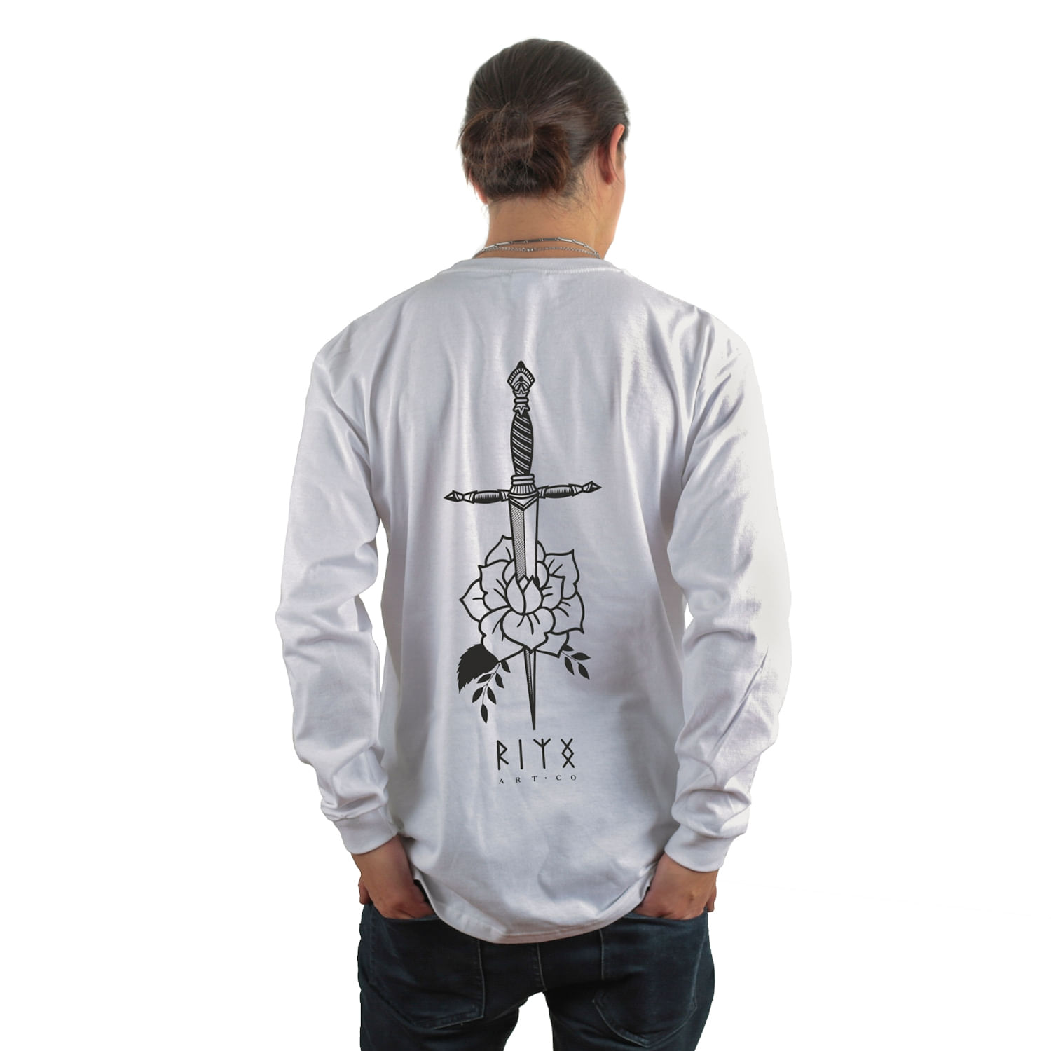 Camiseta De Manga Comprida Rito Art Co Dagger 100% Algodão