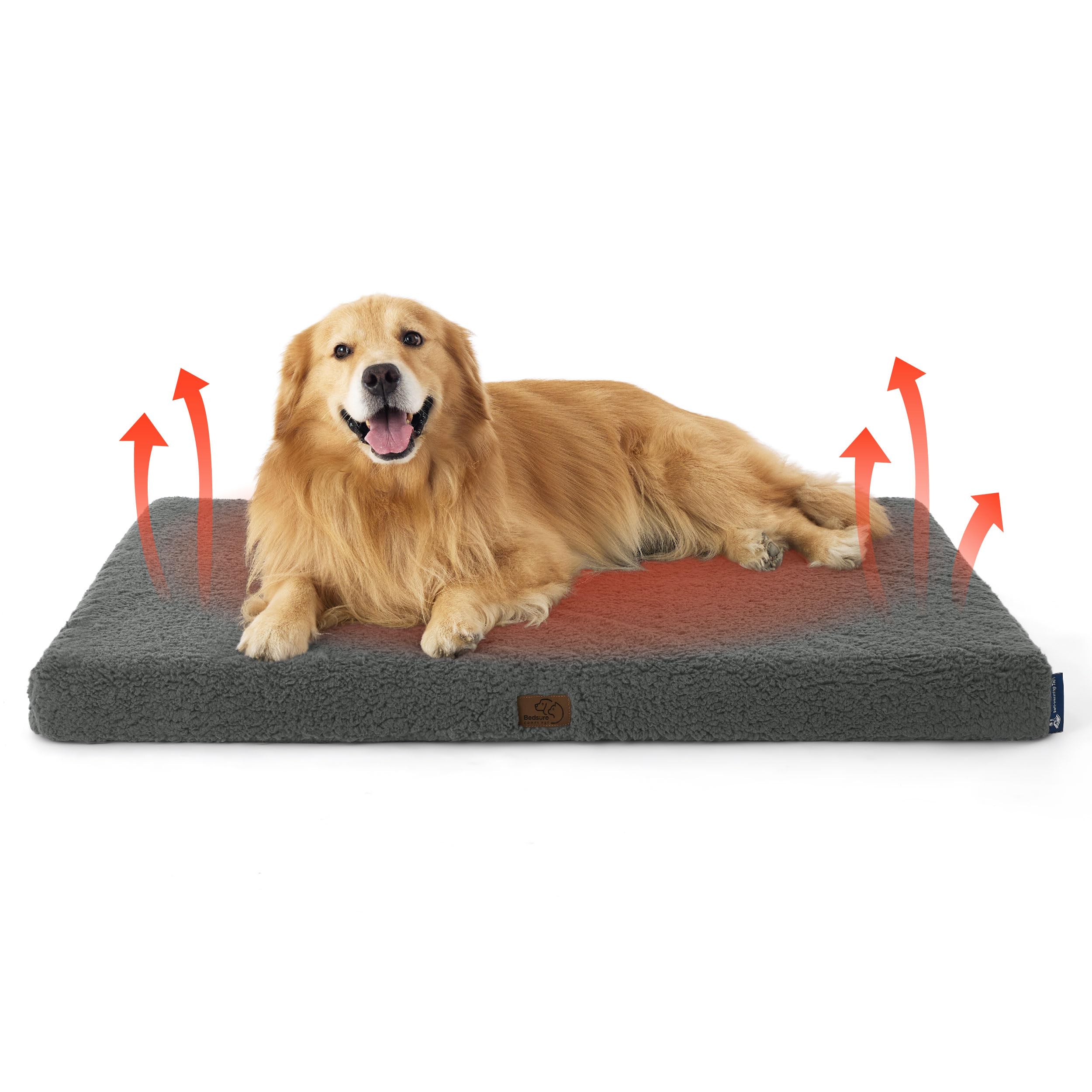 Cama Para Cães Bedsure, Auto-aquecida, Ortopédica, Impermeável, Grande