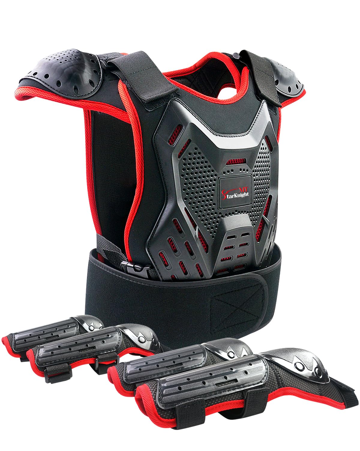 Equipamento De Proteção Starknightmt Kids Motorcycle Armor Red 3-14