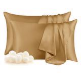 Fronha De Seda Thxsilk, Conjunto De 2 Para Cama King Size Metálica