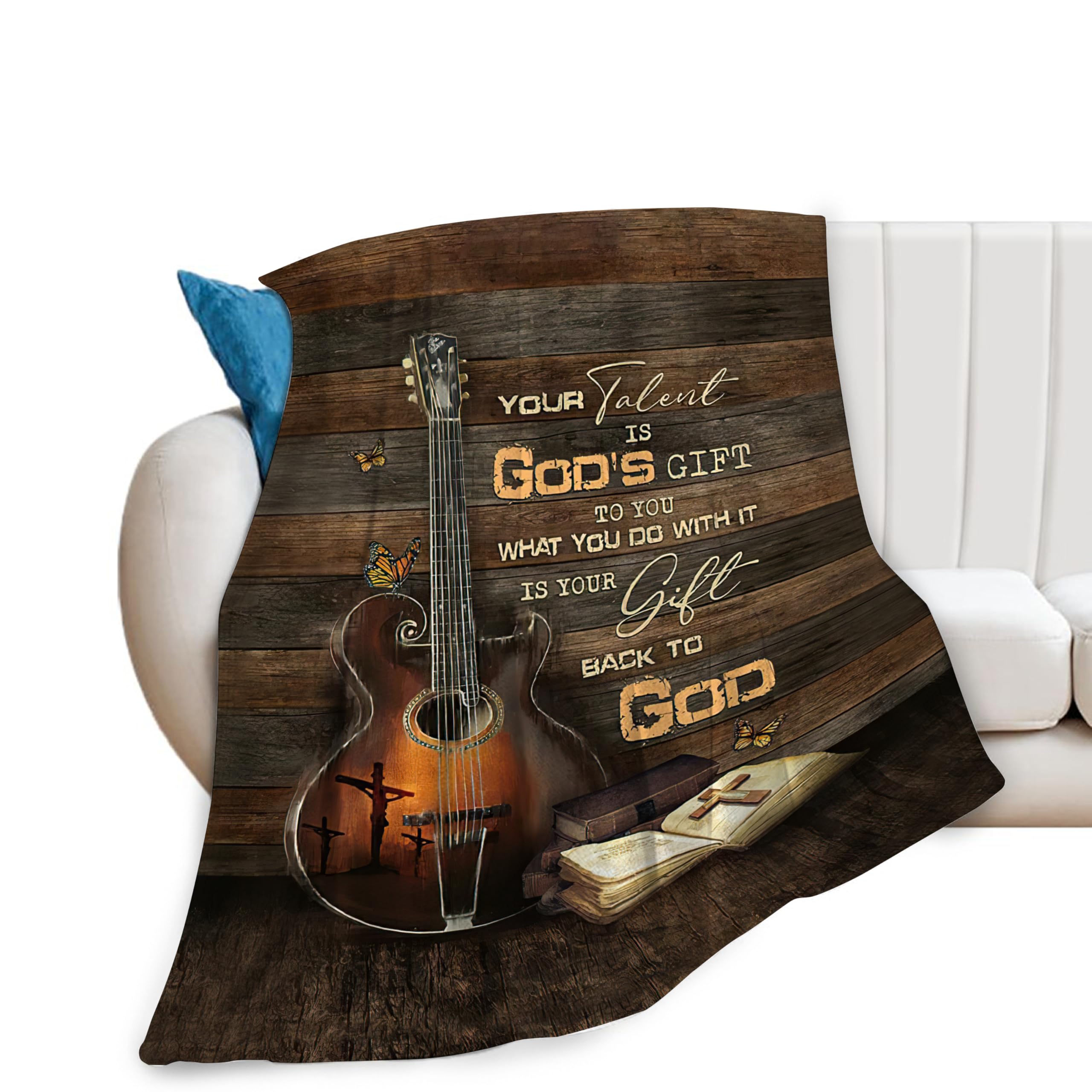 Cobertor Banonaty Guitar Gifts Rock Christian Guitarra 150x200cm