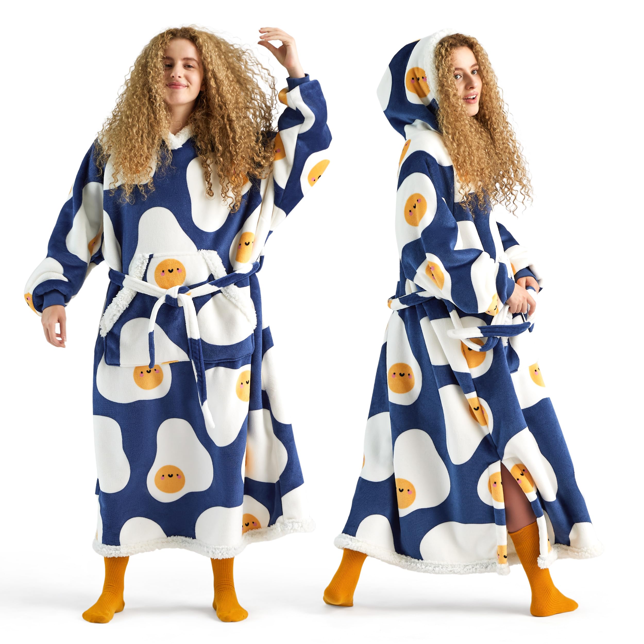 Cobertor Vestível Com Capuz Bedsure Oversize Para Mulheres