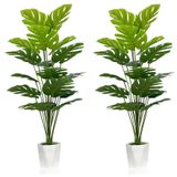 Conjunto De 2 Plantas Artificiais Monstera Deliciosa Plants Sajandas De 43 Polegadas