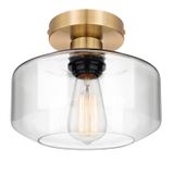 Luminária De Teto Maxvolador Industrial Semi Flush Mount Gold