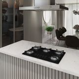 Cooktop Terim À Gás Trm 5b Vidro Preto Flange Inox Preto Bivolt