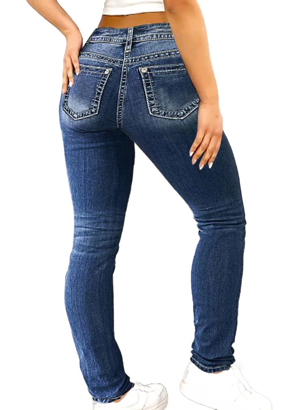 Jeans Flamingals Bootcut Butt Lifting Tummy Control Deep Blue