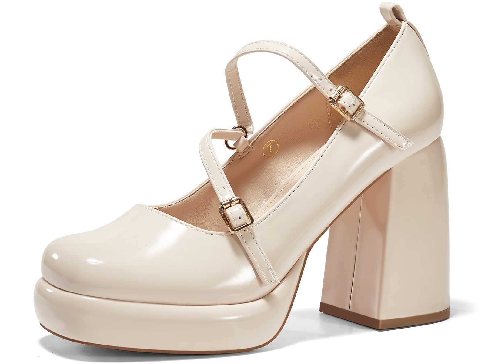 Saltos Plataforma Coutgo Femininos Mary Jane Chunky, Salto Alto, Nua