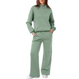 Moletom Feminino Track Suits Aleumdr 2025, Outono, Algodão Verde