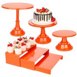 Conjunto De Suportes Para Bolos Di Qiu Ren Orange Metal, 6 Peças Para Festa