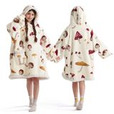 Cobertor Vestível Com Capuz Bedsure Mushroom Beige Para Adultos E Crianças