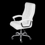 Cadeira Para Escritório Presidente Com Mola Ensacada Estofada Em Corino Oslo 3321 Or Design Branco
