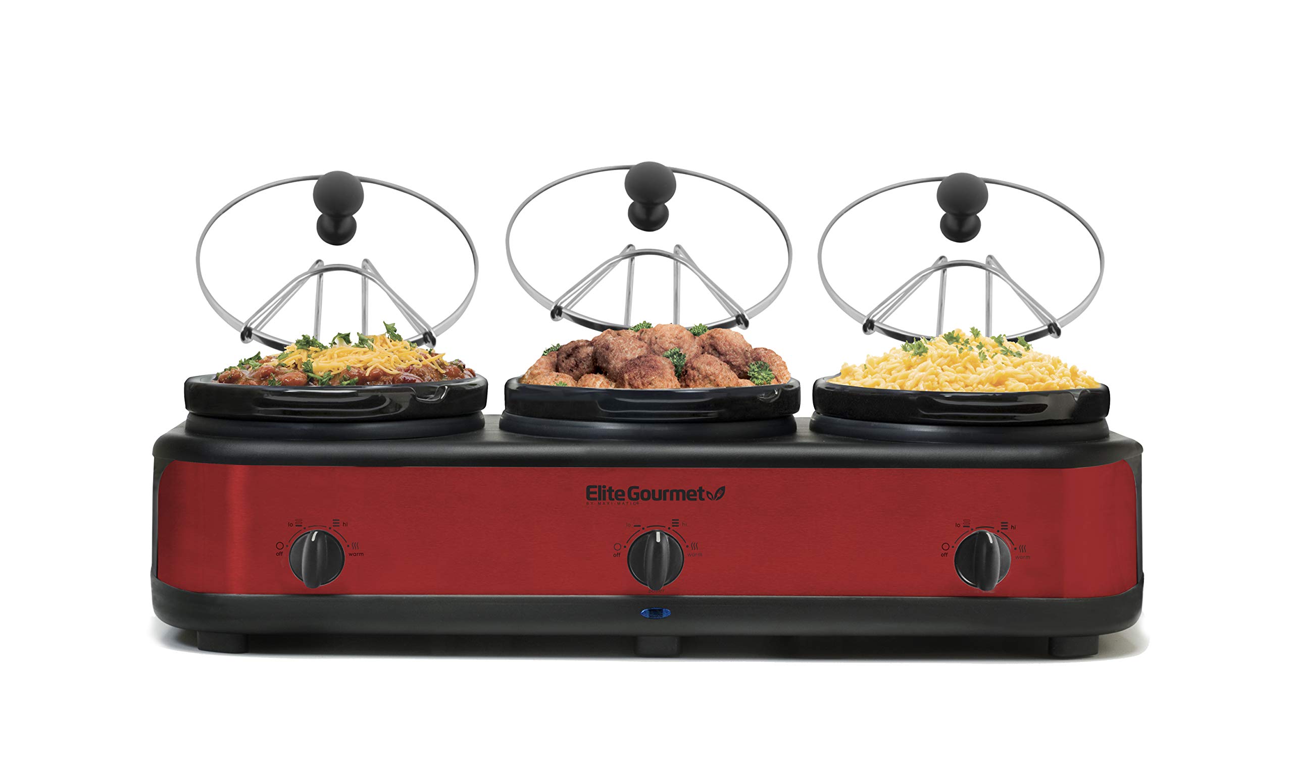 Servidor De Buffet Triplo Com Fogão Lento Elite Gourmet Ewmst-325r
