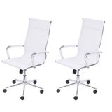 Kit 2 Cadeiras Para Escritório Presidente Esteirinha Tela Mesh 3303 Or Design Branco