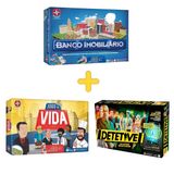 Kit Banco Imobiliário + Jogo da Vida + Detetive