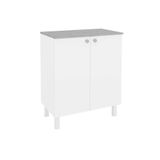 Balcão Multiuso P- Área Serviço Duo Duplo Baixo C- 2 Portas Branco - Telasul