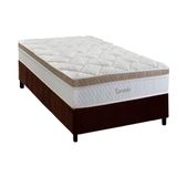 Cama Box Solteiro: Colchão Molas Ensacadas Herval Toronto + Base Crc Suede Brown (88x188)