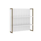 Armário Aéreo Cozinha Modulado Bella Ripado 2606 Com 2 Prateleiras 80cm Branco