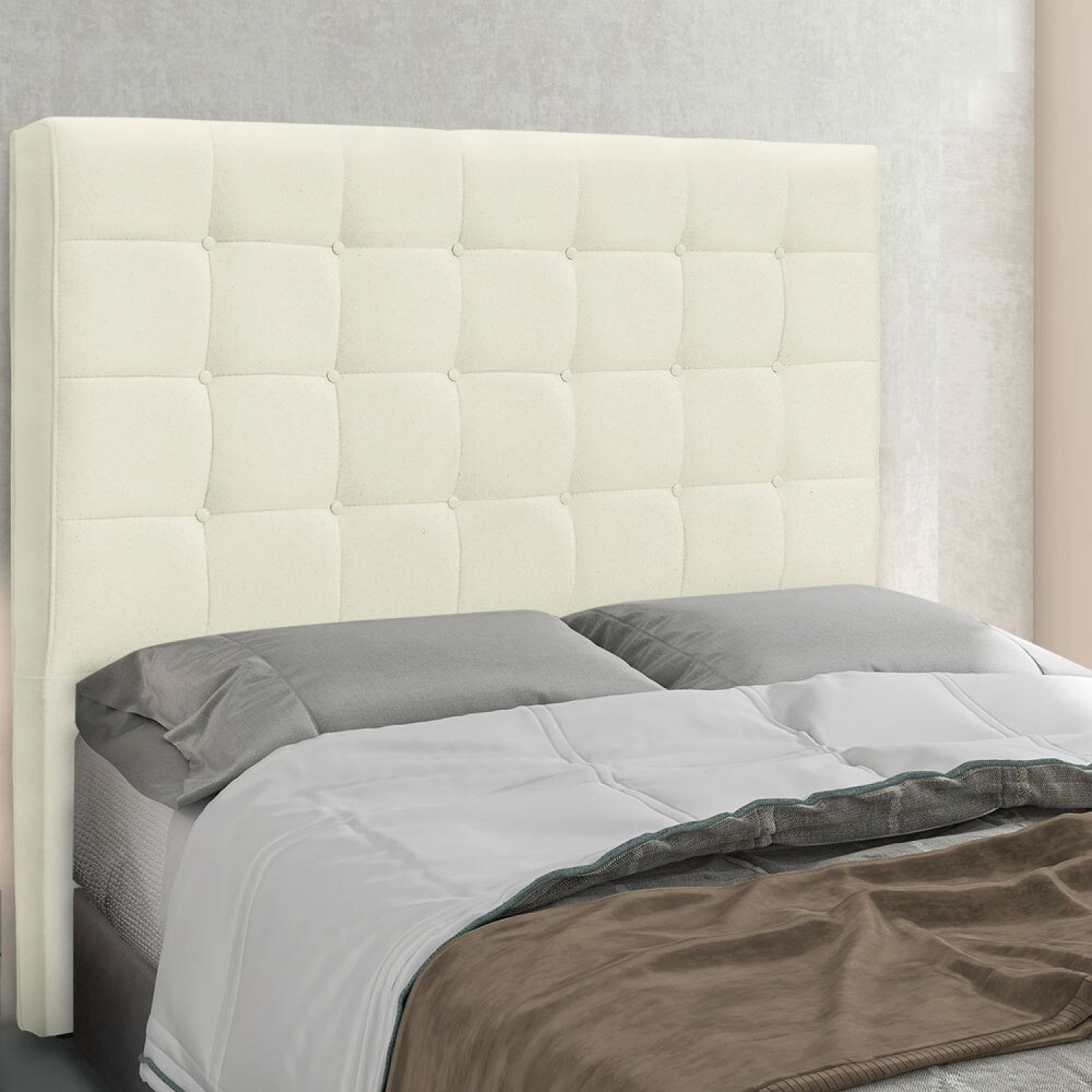 Cabeceira Solteiro 90cm Linho Rústico Verona Natural