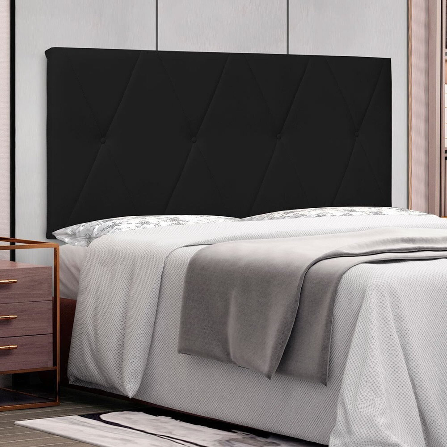 Cabeceira Suspensa Queen 160cm Aquilla Preto