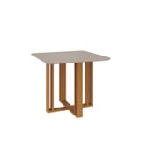 Mesa De Jantar Quadrada 94x94cm Flora Cimol Nature/off White