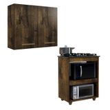 Conjunto Armário Aéreo 2 Portas E Balcão Para Cooktop 5 Bocas Ypê