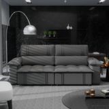 Sofá Retrátil E Reclinável 2 Lugares 250cm Zurique Montreal Cinza