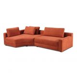 Sofa 03 E 04 Lugares Canto 2,70mt Terracota Com Chaise Long Red