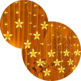 Cascata Pisca Estrelas 405 Leds Amarelo Fio Branco 10m 220v