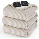 Cobertor Elétrico Bedsure King Size Flannel Com Controle Duplo