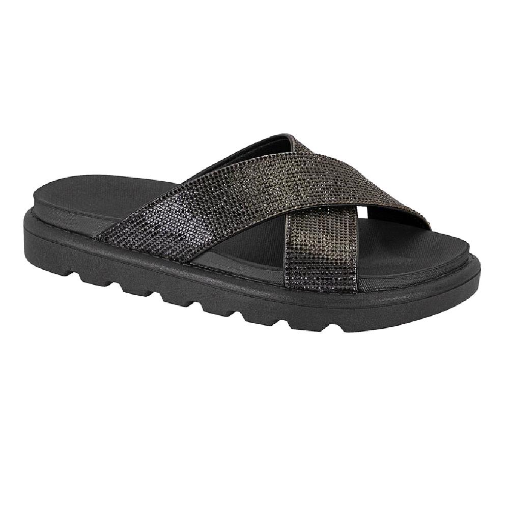 Sandalia Vizzano Tira Cruzada Strass Ref 6459.122.7286 Preto/preto 037