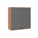 Armário De Cozinha Modulado Bella 2602 Com 2 Portas 80cm Nogal Cinza