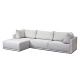 Sofa 03 Lugares 3,14mt Com Chaise Long Estofado Cinza Loah Cinza