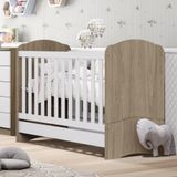 Berço Mini Cama 2 Em 1 Bala De Menta Rústico Branco