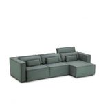 Sofa 04 Lugares 3,30mt Assento Retrátil Encosto Reclinável Tecido Verde Cancun - Verde