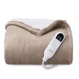Cobertor Aquecido Bedsure Electric Throw 50x60 Polegadas De Flanela Cinza