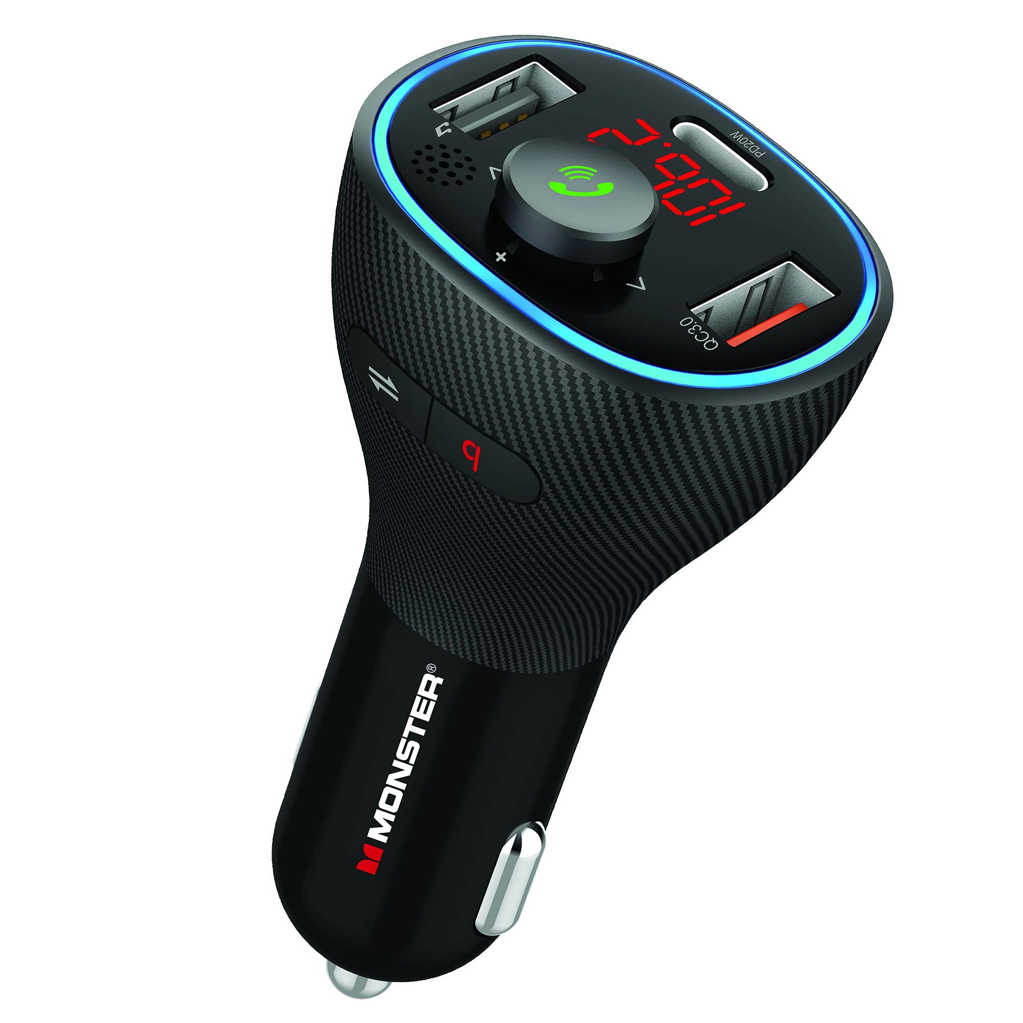 Monster Bluetooth Transmissor Fm E 20w Qc3.0 Usb E Typ
