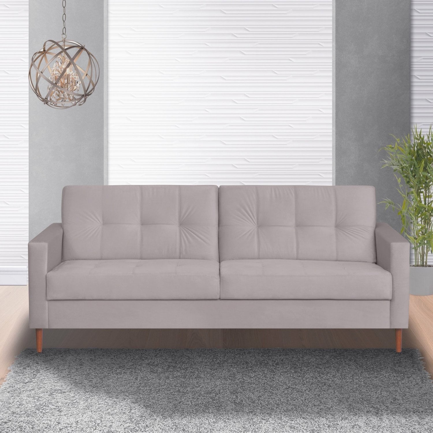 Sofá 3 Lugares 200cm Dior Kazza Branco Gelo