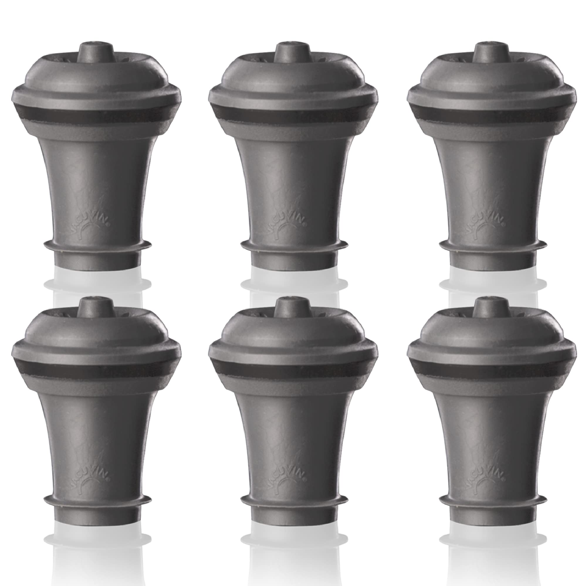 Vacu Vin Wine Saver Vacuum Stoppers Set De 6 – Cinza