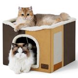 Cat Bed Bedsure Cat Cave Para Gatos Que Vivem Dentro De Casa Com Raspadinha