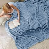 Cobertor Bedsure Gentlesoft Flannel Fleece King 270x230cm Azul
