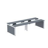 Mesa Plataforma Dupla Para 4 Lugares Para Coworking 110x120/4p Grafito/branco