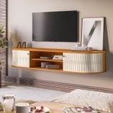 Rack Suspenso Para Tv Até 75 Poolegadas Algarve Cinamomo/off White