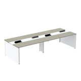 Mesa Plataforma Dupla Para 4 Lugares Para Coworking 110x120/4p Nogueira Casblanca/branco