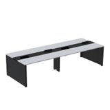 Mesa Plataforma Dupla Para 4 Lugares Para Coworking 110x120/4p Cinza/preto