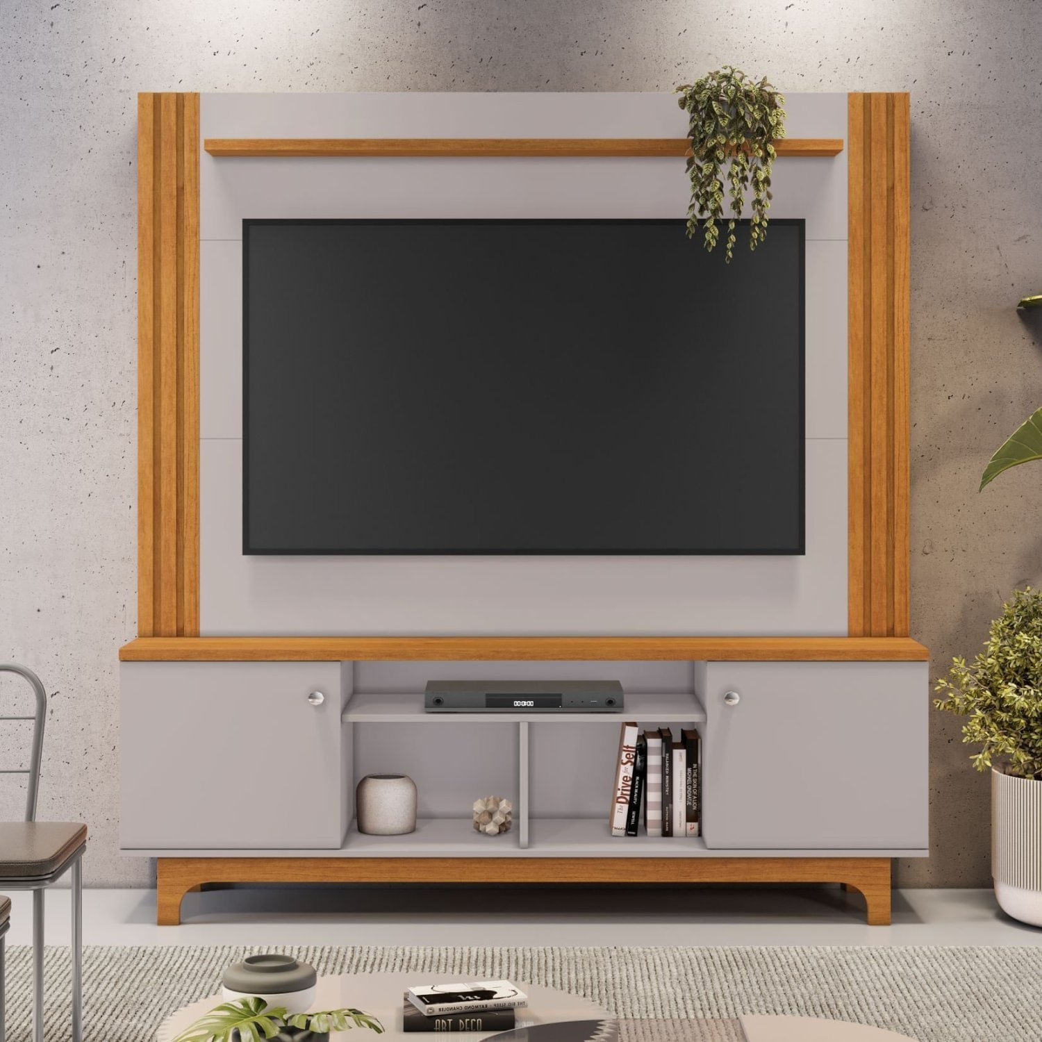 Estante Para Tv Até 65 Polegadas Home Balsamo Candian Cinamomo/off