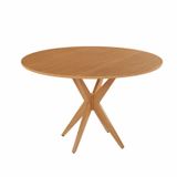 Mesa Simpatia Candian 108cm Redonda Sem Vidro Tampo Amadeirado Cinamomo