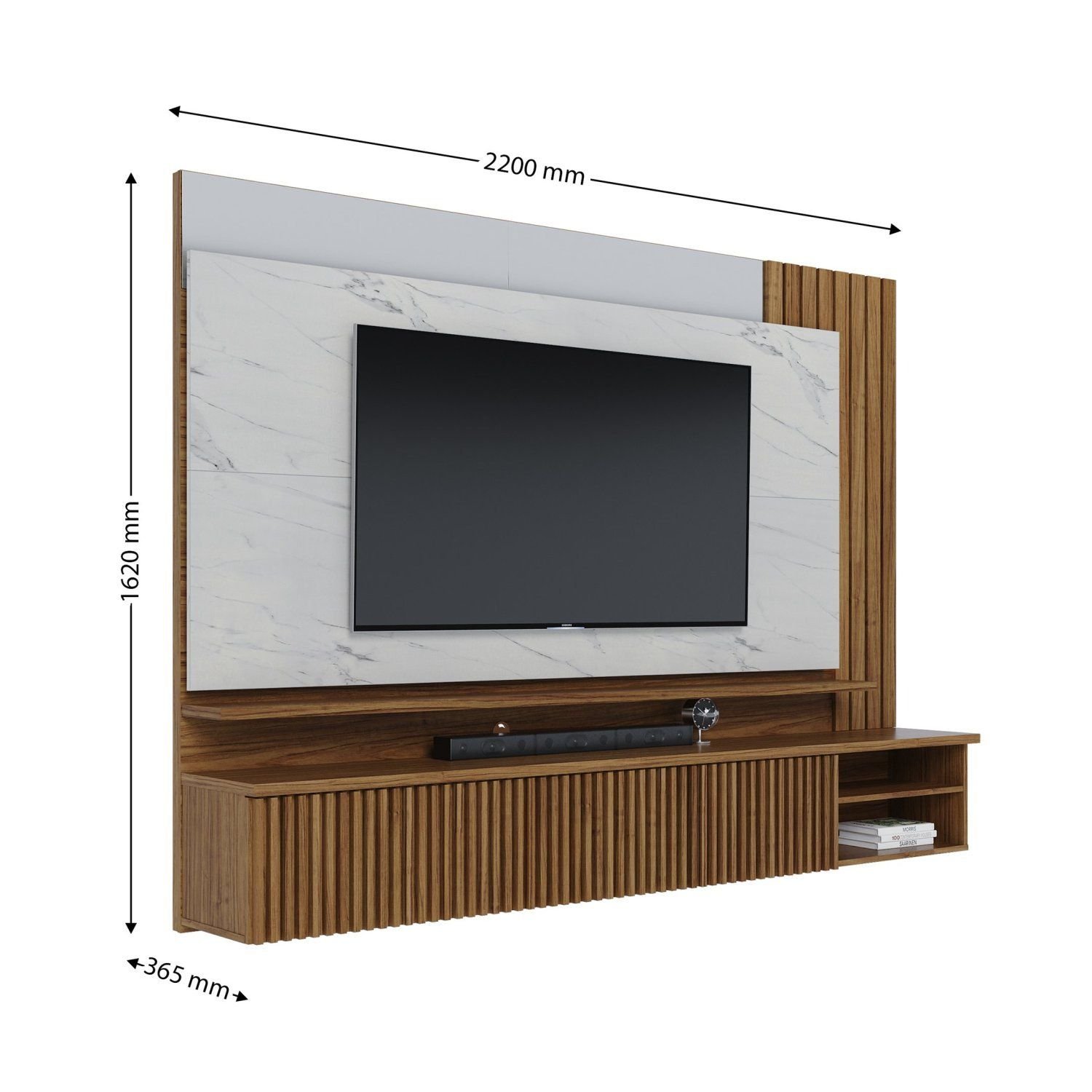 Painel Ripado Para Tv Até 70 Polegadas Com Led Ibiza Prime 220cm ...