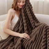 Cobertor Bedsure Fondue Fudge Fleece Para Sofá 130x150cm