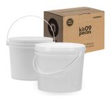 Balde 1.8 Litros Branco Para Produtos De Limpeza 9 Pçs